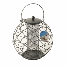 DUVO+ Кормушка для птиц круглая "Для орехов и сухофруктов", черная, 28х28х28см