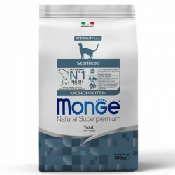 Monge Cat Monoprotein Sterilised Trout корм для стерилизованных кошек с форелью