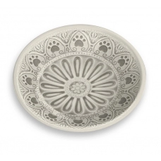 TARHONG Миска для животных "Medallion Paw", бежевая с лапками, 13х13х2,8см (180мл)